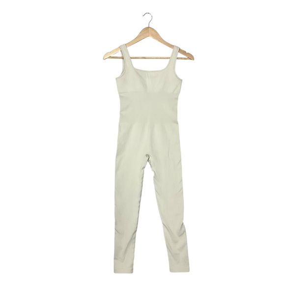 MOOSLOVER sz XS/Small? Full Body Suit Sleeveless Ribbed Square Neckline Cream - Picture 4 of 11